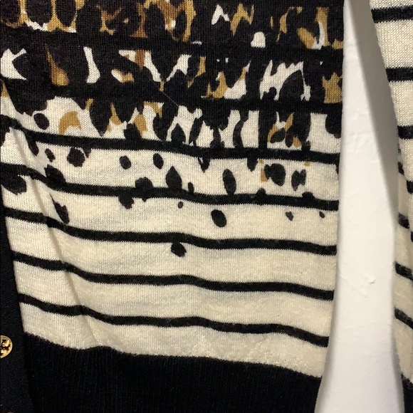 EUC Tory Burch Striped Animal Print Cardigan sz S - Picture 6 of 10